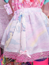 Load image into Gallery viewer, My Little Pony pastel rainbow upcycled fairy Spank kei skirt size M