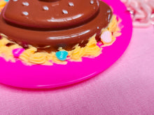 Load image into Gallery viewer, Pink frosted chocolate cookie necklace, fairy spank kei decora, valentine lovecore galentine's