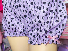 Load image into Gallery viewer, Lavender/black witchy moon phase bloomers, Halloween goth size L