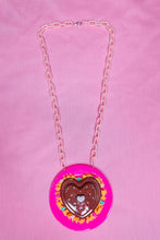 Load image into Gallery viewer, Pink frosted chocolate cookie necklace, fairy spank kei decora, valentine lovecore galentine's