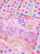 Load image into Gallery viewer, Quilted My Melody tote bag, pastel iridescent lace