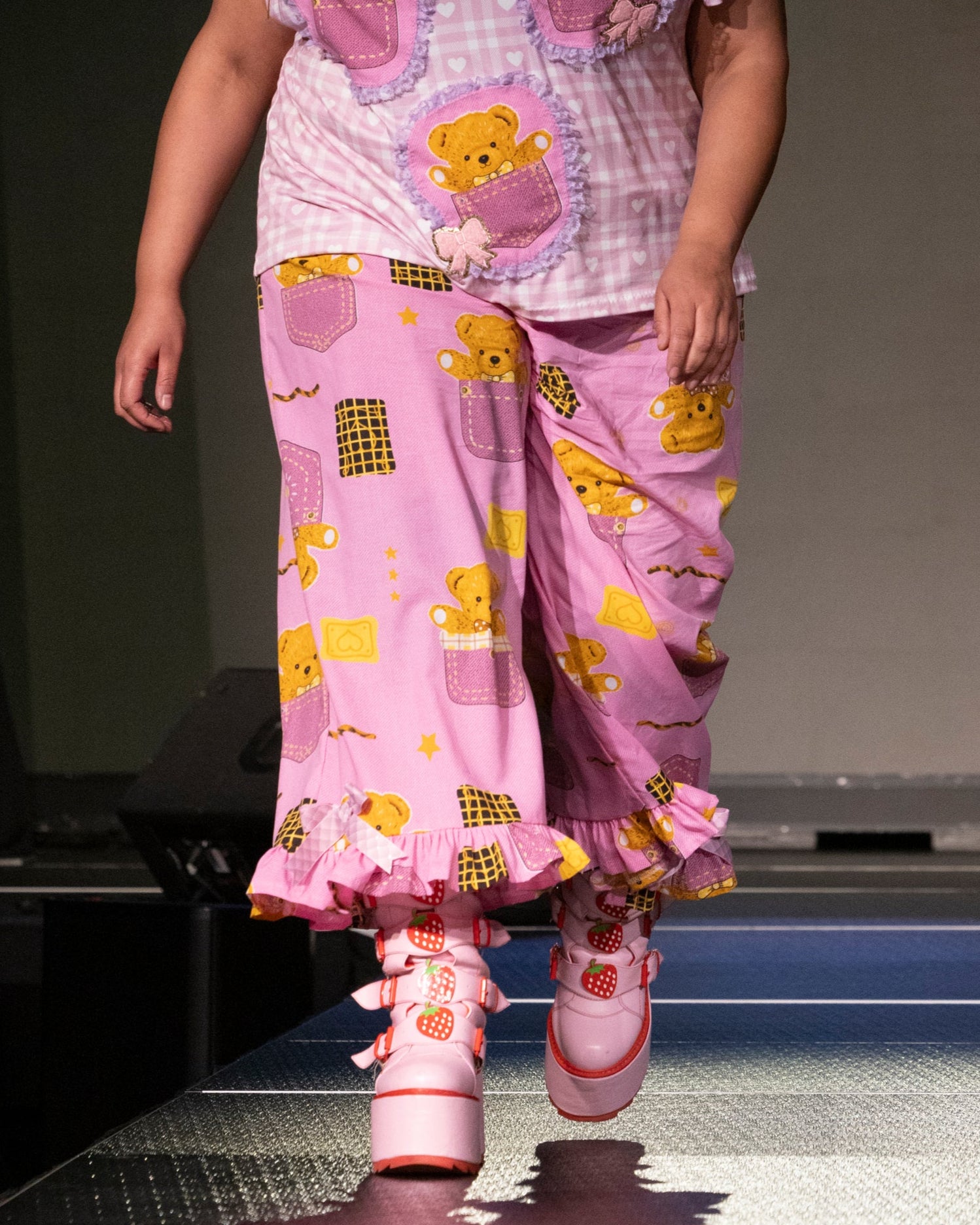 Pink kidcore teddy bear ruffle pants, size 2X – Miss Alphabet