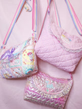 Load image into Gallery viewer, Iridescent heart quilted purse, fairy spank kei unicorn
