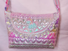 Load image into Gallery viewer, Iridescent heart quilted purse, fairy spank kei unicorn