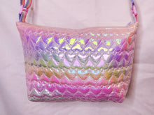 Load image into Gallery viewer, Iridescent heart quilted purse, fairy spank kei unicorn