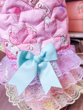 Load image into Gallery viewer, My Melody quilted legwarmers, iridescent pastel lace, fairy spank kei