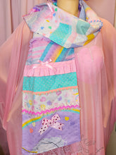 Load image into Gallery viewer, Fairy Spank Kei patchwork pastel scarf, pastel rainbow unicorn