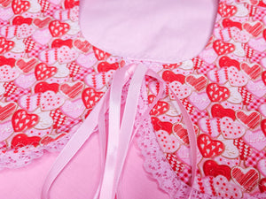 Pink red heart cookie detachable collar, lovecore valentine's day