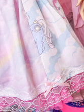 Load image into Gallery viewer, My Little Pony pastel rainbow upcycled fairy Spank kei skirt size M