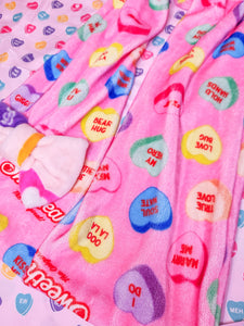 Hot pink conversation hearts lovecore scarf, Valentine's Day