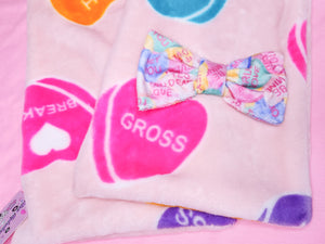 Insult conversation hearts lovecore scarf, Valentine's Day