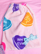 Load image into Gallery viewer, Insult conversation hearts drawstring bag, lovecore valentine&#39;s day