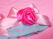 Load image into Gallery viewer, Mint/pink heart sweet lolita wristcuffs, Valentine&#39;s Day lovecore rose