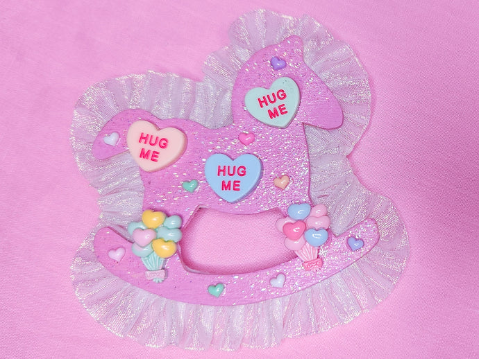 Rocking horse Valentine lovecore 2-way clip, sweet lolita