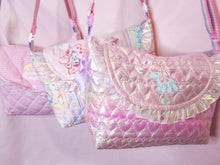 Load image into Gallery viewer, Iridescent heart quilted purse, fairy spank kei unicorn