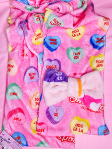 Hot pink conversation hearts lovecore scarf, Valentine's Day