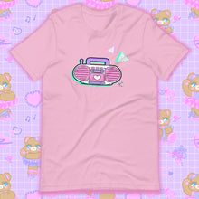 Load image into Gallery viewer, lilac t-shirt with barbie boombox
