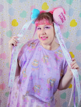 Load image into Gallery viewer, woman wearing ballerina bear crop top and valentine&#39;s day hair streamers