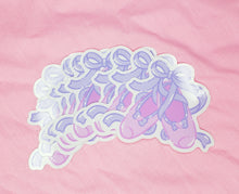 Load image into Gallery viewer, shiny stickers featuring a pair of pink and lavender ballet slippers