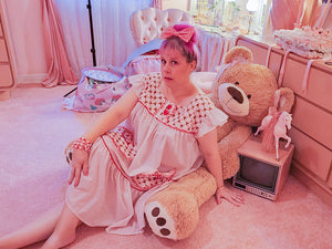 Valentine's Day lovecore teddy bear nightie dress, size 3X