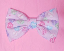 Load image into Gallery viewer, Pink Conversation Hearts lovecore hair bow
