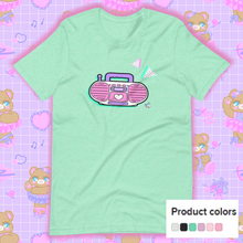 Load image into Gallery viewer, mint t-shirt with barbie boombox