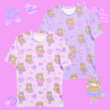 Load image into Gallery viewer, pink and purple ballerina bear t-shirts