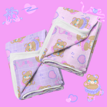Load image into Gallery viewer, pink and purple ballerina bear blankets