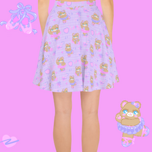 Load image into Gallery viewer, purple ballerina bear skater skirts