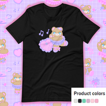 Load image into Gallery viewer, black t-shirt with ballerina bear