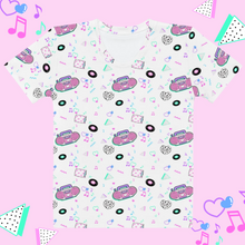 Load image into Gallery viewer, t-shirt with pink barbie boombox 90s print