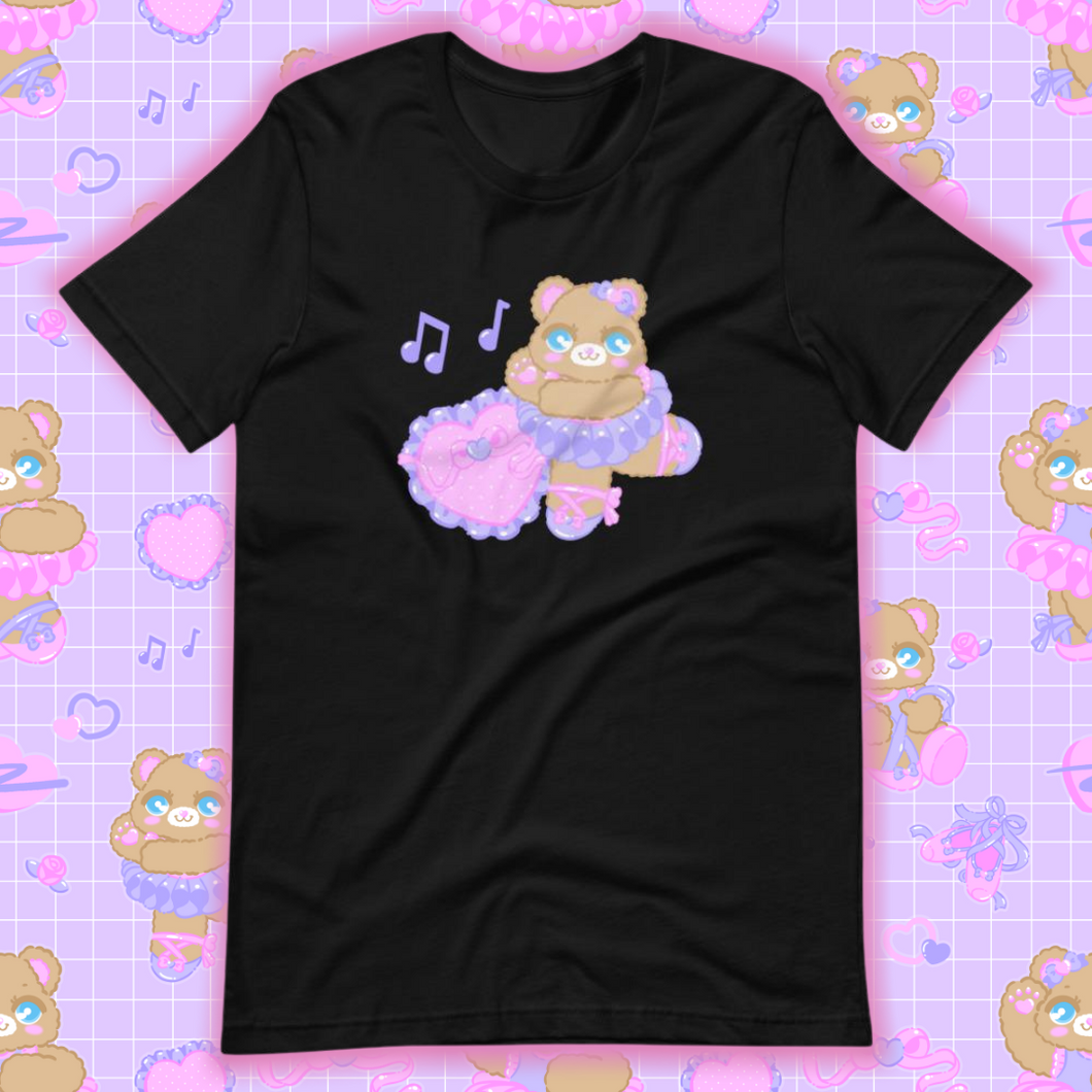 black t-shirt with ballerina bear