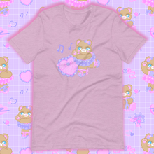 Load image into Gallery viewer, heather lilac t-shirt with ballerina bear
