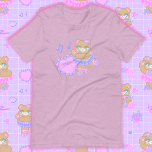 heather lilac t-shirt with ballerina bear