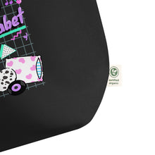 Load image into Gallery viewer, closeup 90&#39;s barbie boombox miss alphabet logo tote bag
