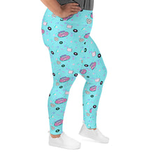 Load image into Gallery viewer, side view leggings with pink barbie boombox 90s print