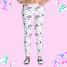 Load image into Gallery viewer, leggings with pink barbie boombox 90s print